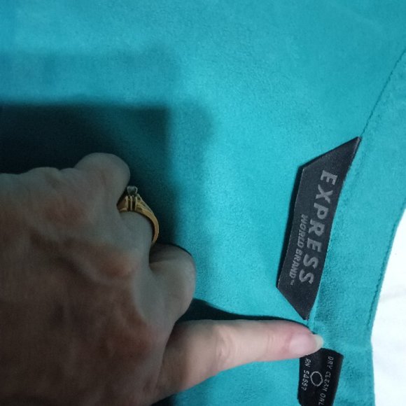 Turquoise Faux Suede Button Up Shirt - Picture 4 of 8